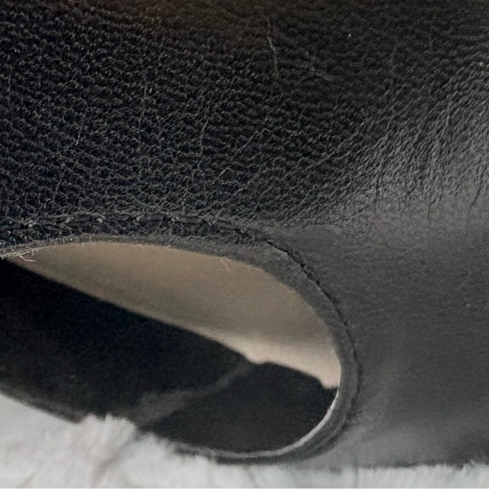 Franco Sarto size 7.5M DEMI Black Leather Patent Trim Platform Pumps Stiletto - Picture 13 of 13